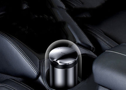 Car Ashtray LED Light Alloy Ash Tray Aluminum Cup Portable Smokeless Auto Ashtray Flame Retardant Cigarette Holder Box - Gograbsum