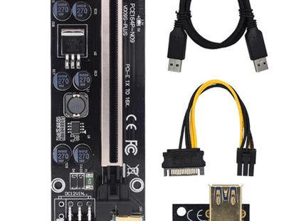 Riser Card 009s Plus PCI-E PCIE PCI Express X16 GPU 6in Adapter card USB 3.0 Cable 1X 16X Extender