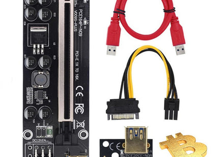 Riser Card 009s Plus PCI-E PCIE PCI Express X16 GPU 6in Adapter card USB 3.0 Cable 1X 16X Extender
