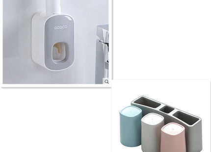 Wall Mounted Automatic Toothpaste Holder Bathroom Accessories Set Dispenser - Gograbsum