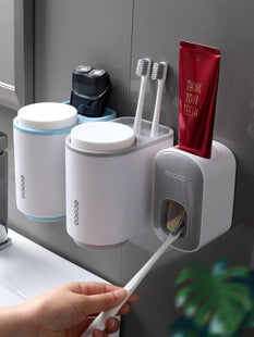 Wall Mounted Automatic Toothpaste Holder Bathroom Accessories Set Dispenser - Gograbsum