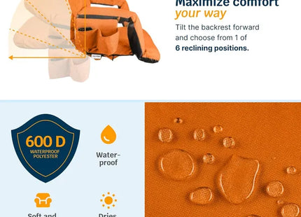 Alpcour Heated Reclining Stadium Seat For Bleachers With Back Support