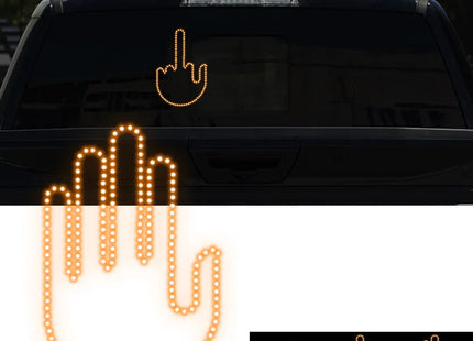 Funny New LED Illuminated Gesture Light Car Finger Light With Remote Road Rage Signs Middle Finger Gesture Light Hand Lamp