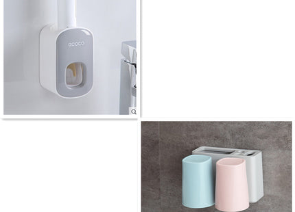 Wall Mounted Automatic Toothpaste Holder Bathroom Accessories Set Dispenser - Gograbsum