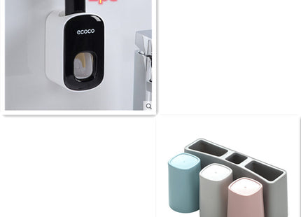 Wall Mounted Automatic Toothpaste Holder Bathroom Accessories Set Dispenser - Gograbsum