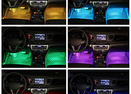 Styling Decorative Lamp LED Car Interior Light Waterproof Ambient Lamp Of Wireless Remote Music Control Car RGB Strip Lights