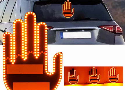 Funny New LED Illuminated Gesture Light Car Finger Light With Remote Road Rage Signs Middle Finger Gesture Light Hand Lamp