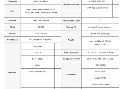 Beelink MINI S N5095 MINI-host 4K Office Game Theater Portable MiniPC Desktop Computer