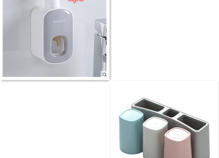 Wall Mounted Automatic Toothpaste Holder Bathroom Accessories Set Dispenser - Gograbsum